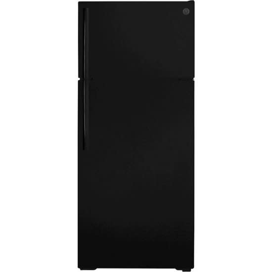 GE *GIE18GTNRBB  17.5 cu. ft. Top Freezer Refrigerator in Black, ENERGY STAR