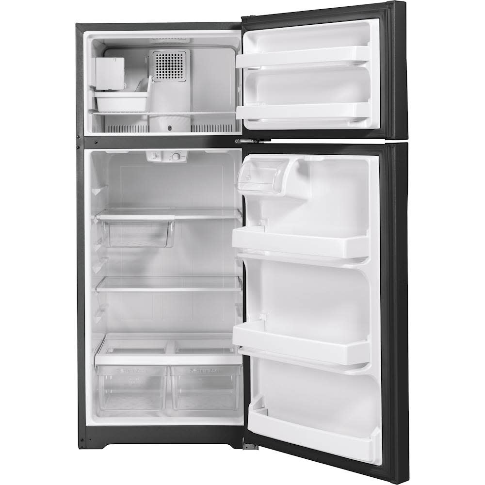 GE *GIE18GTNRBB  17.5 cu. ft. Top Freezer Refrigerator in Black, ENERGY STAR