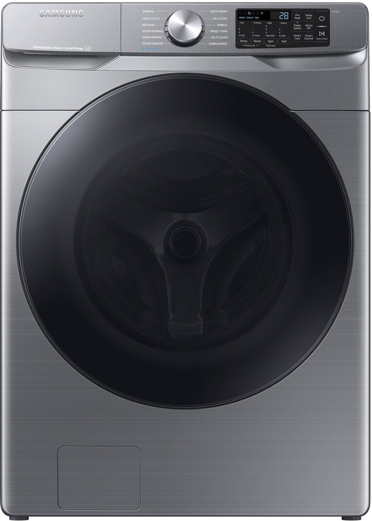 Samsung *WF45B6300AP  4.5-cu ft High Efficiency Stackable Steam Cycle Smart Front-Load Washer ( Platinum ) ENERGY STAR