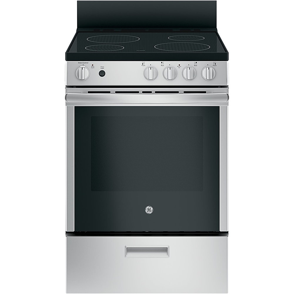 GE *JAS640RMSS  24-in Smooth Surface 4 Elements 2.9-cu ft Steam Cleaning Freestanding Electric Range (Stainless Steel)