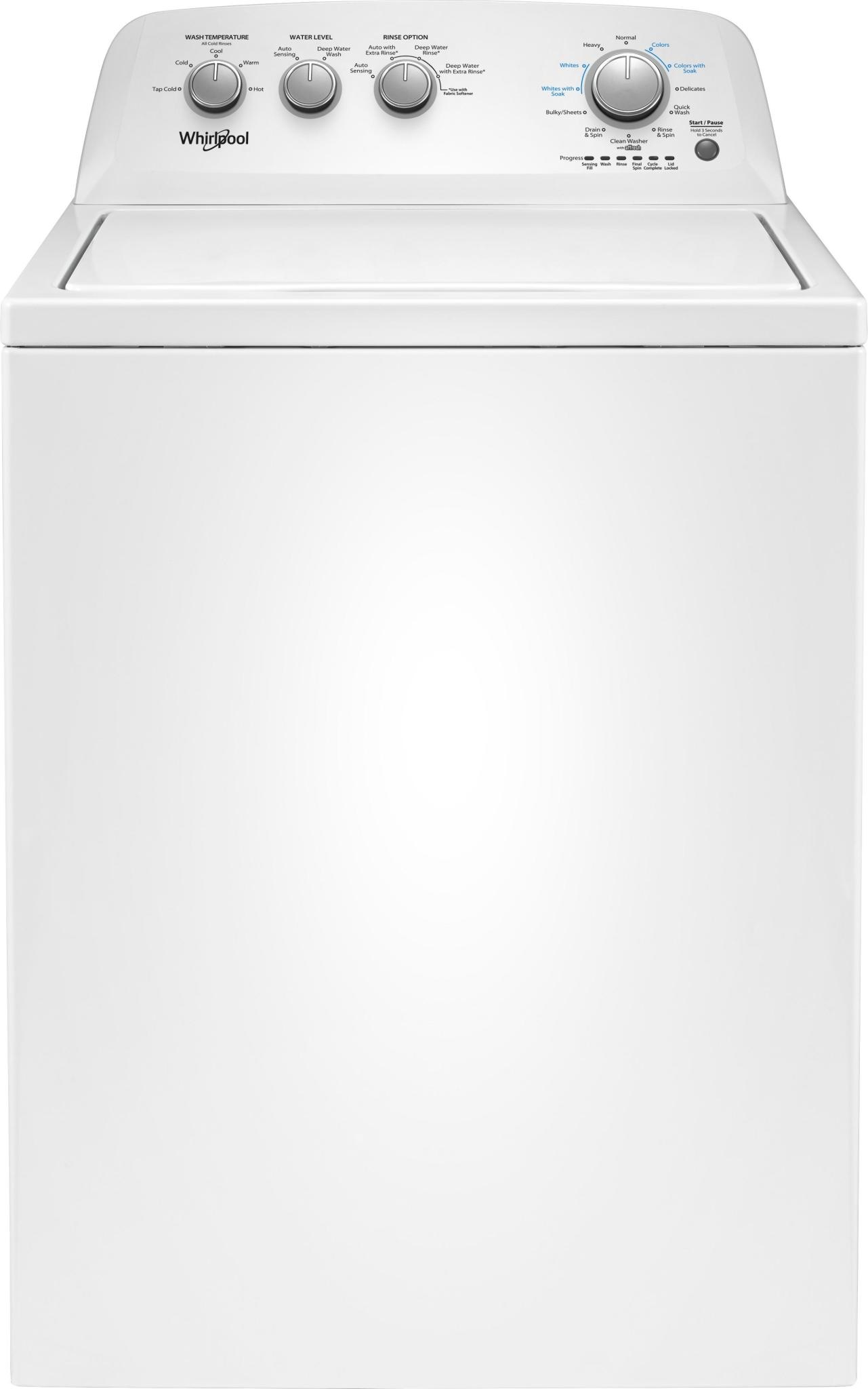 Whirlpool *Whirlpool WTW4850HW  3.9 cu. ft. High-Efficiency White Top Load Washing Machine with Soaking Cycles
