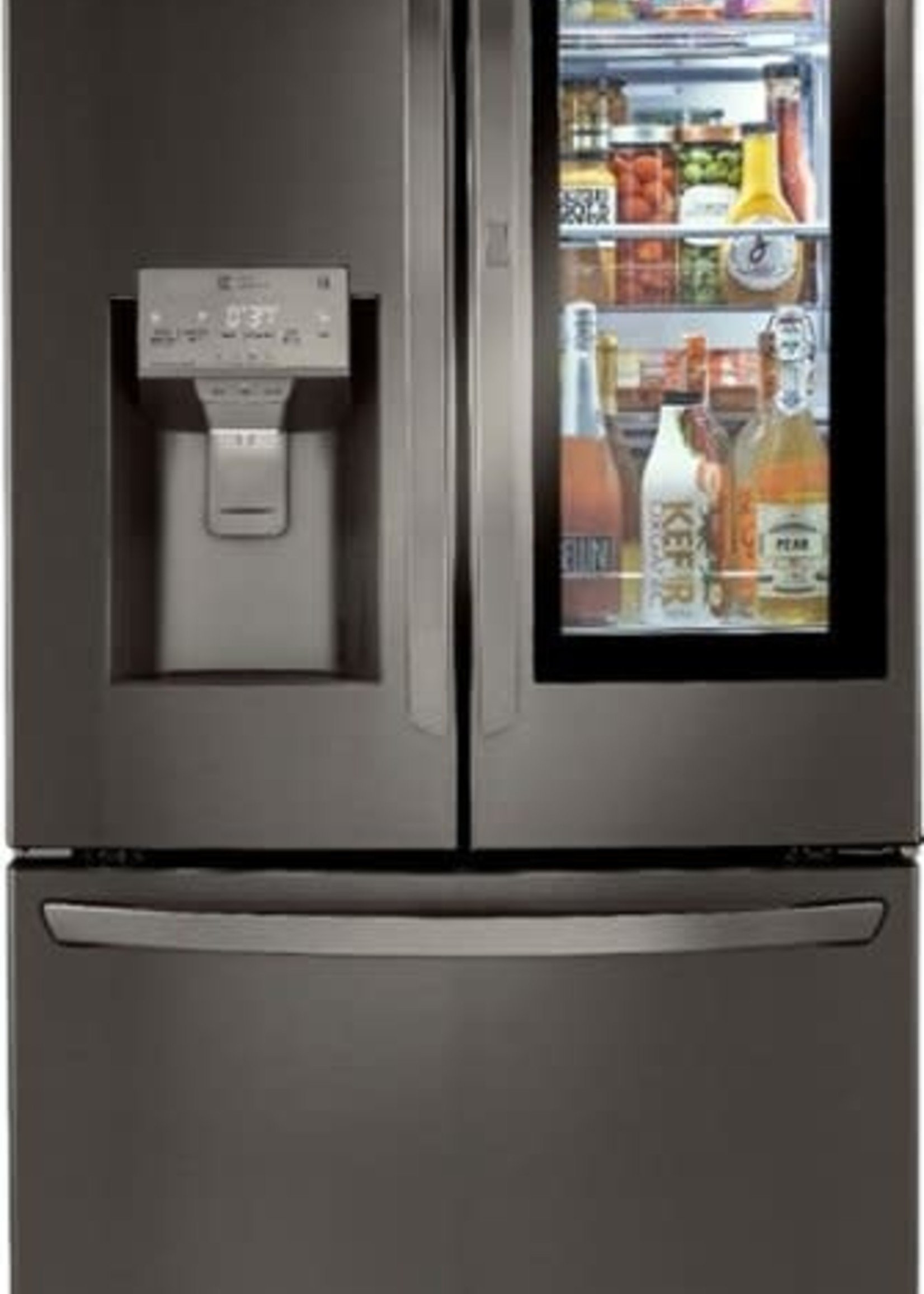 LG *LG LRFVS3006D 29.7 cu. ft. French Door Refrigerator, InstaView Door-In-Door, Dual Ice w/ Craft Ice in PrintProof Black Stainless Steel