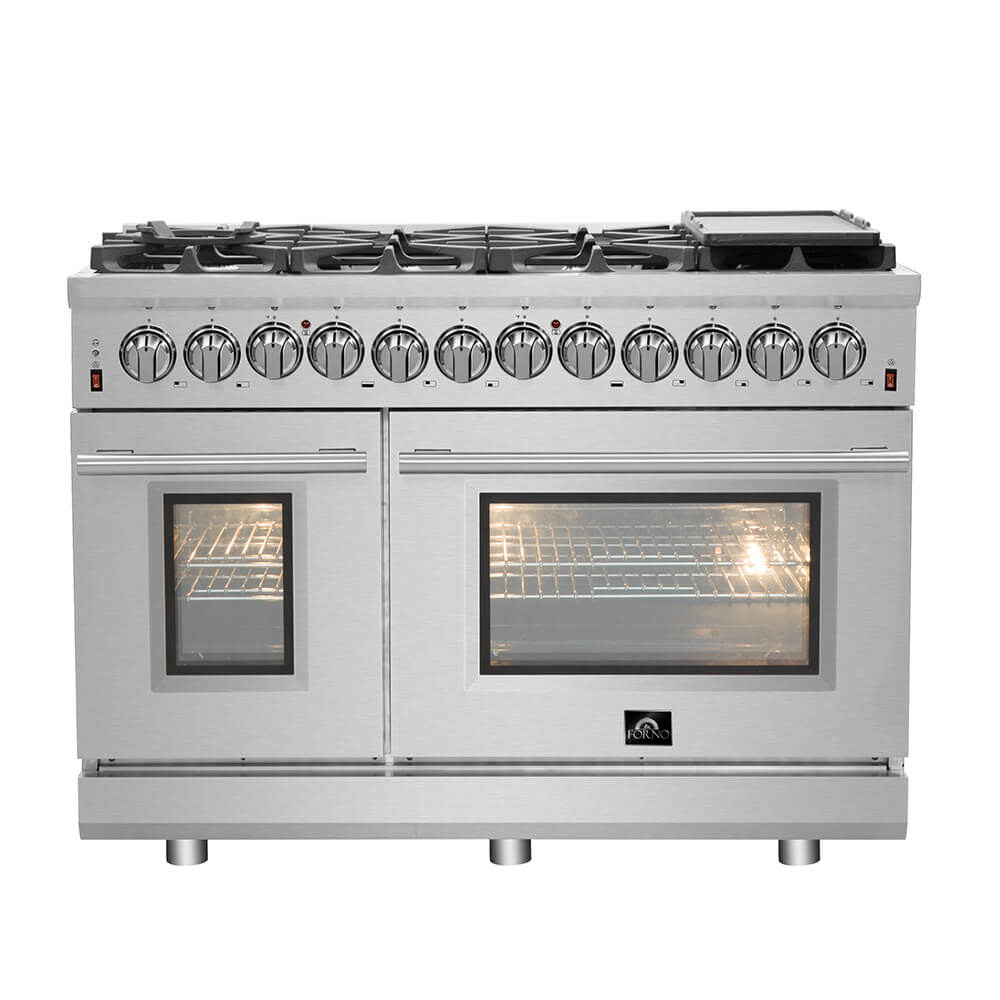 Forno *Forno FFSGS6125-48  48" Forno Dual Fuel Gas Range & Electric Oven 8 Sealed Burners FFSGS6125-48