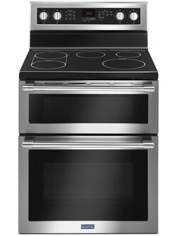 Maytag *MET8800FZ 6.7 cu. ft. Double Oven Electric Freestanding Range with Convection Oven in Fingerprint Resistant Stainless Steel