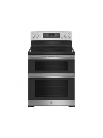 GE *GE JBS86SPSS 30-in Smooth Surface 5 Elements 4.4-cu ft/2.2-cu ft Convection Oven Freestanding Double Oven Electric Range (Stainless Steel)