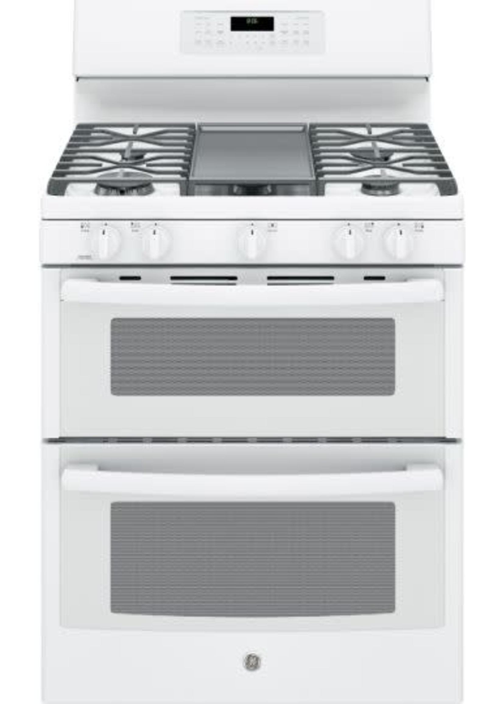 GE *GE JGB860DEJWW  5 Burners 4.3-cu ft / 2.5-cu ft Self-cleaning Double Oven Convection Gas Range (White) (Common: 30-in; Actual: 30-in)