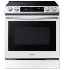 Samsung *Samsung NE63BB871112 6.3 cu. ft. Smart BESPOKE Slide-in Electric Range with Smart Dial, Air Fry & Wi-Fi - White glass