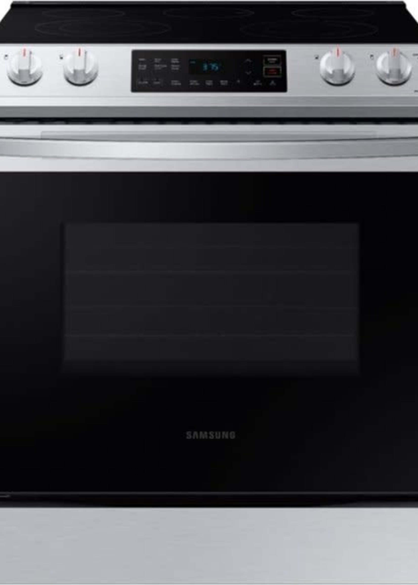 Samsung **Samsung** NIB  NE63T8111SS   30 Inch Slide-In Electric Smart Range 5 Element Cooktop, 6.3 Cu. Ft., Storage Drawer, Hidden Bake Element