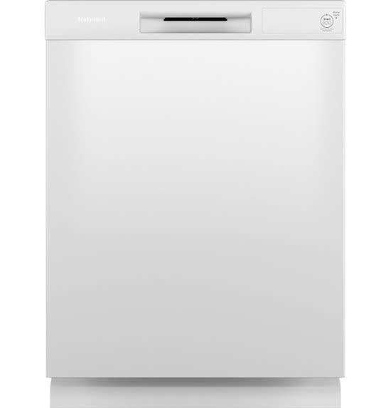 Hotpoint *HDF330PGRWW   Front Control 24-in Built-In Dishwasher (White), 60-dBA