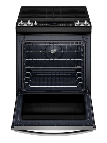 Whirlpool *WEG745H0LZ 30-in 5 Burners 5.8-cu ft Self-cleaning Air Fry Convection Oven Slide-in Natural Gas Range (Fingerprint Resistant Stainless Steel)