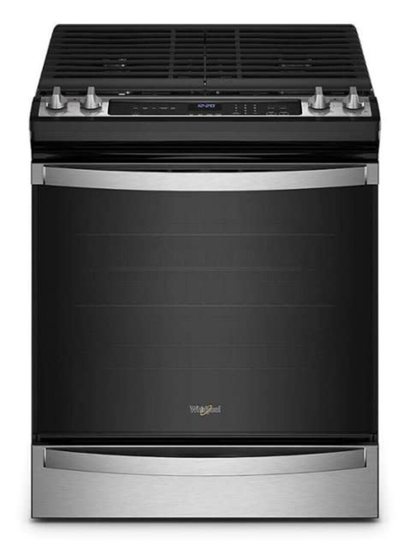 Whirlpool *WEG745H0LZ 30-in 5 Burners 5.8-cu ft Self-cleaning Air Fry Convection Oven Slide-in Natural Gas Range (Fingerprint Resistant Stainless Steel)