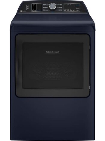 GE *PTD90EBPTRS Smart 7.3 cu. ft. Electric Dryer in Sapphire Blue with Fabric Refresh, Sanitize, Steam, ENERGY STAR