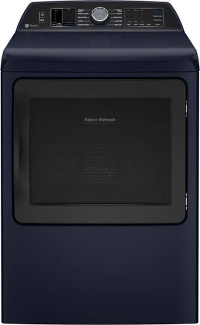 GE *PTD90EBPTRS Smart 7.3 cu. ft. Electric Dryer in Sapphire Blue with Fabric Refresh, Sanitize, Steam, ENERGY STAR