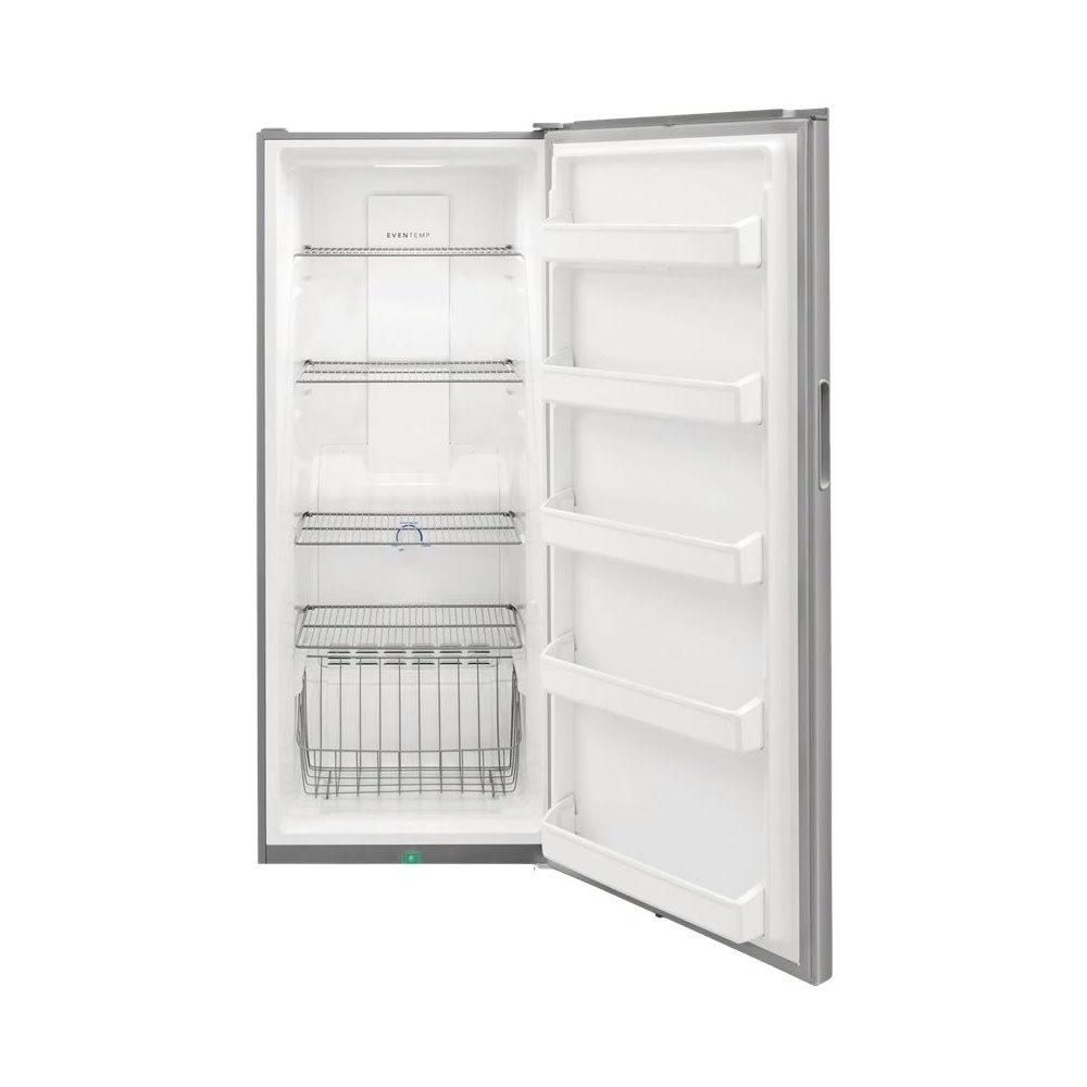 Frigidaire *Frigidaire FFFU16F2VV  16 cu. ft. Frost Free Upright Freezer with Garage Ready, Power Outage Assurance, and EvenTemp in Brushed Steel