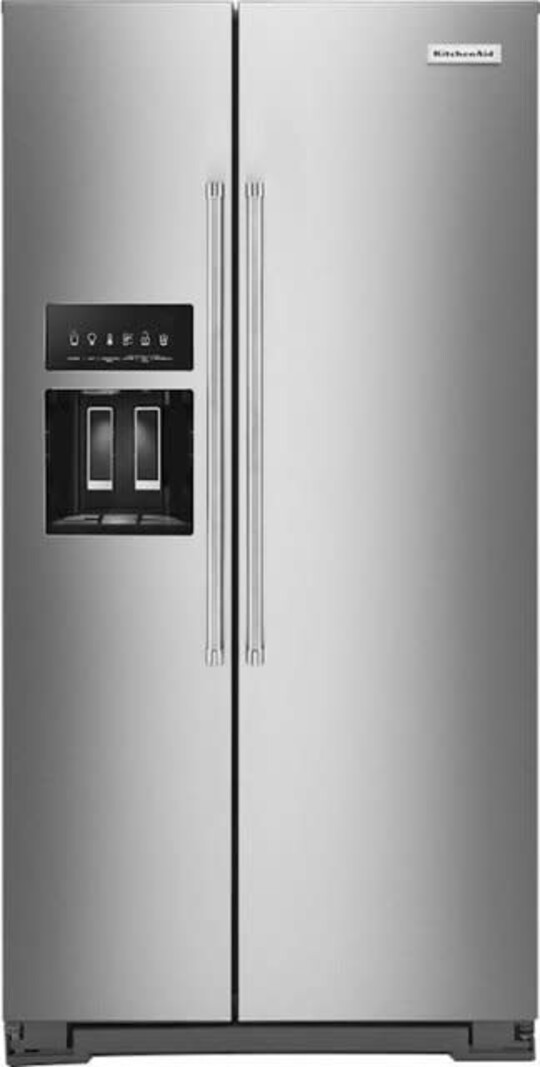 Kitchenaid *KRSF705HPS    24.8-cu ft Side-By-Side Refrigerator with Exterior Ice and Water and PRINTSHIELD Finish- Stainless Steel