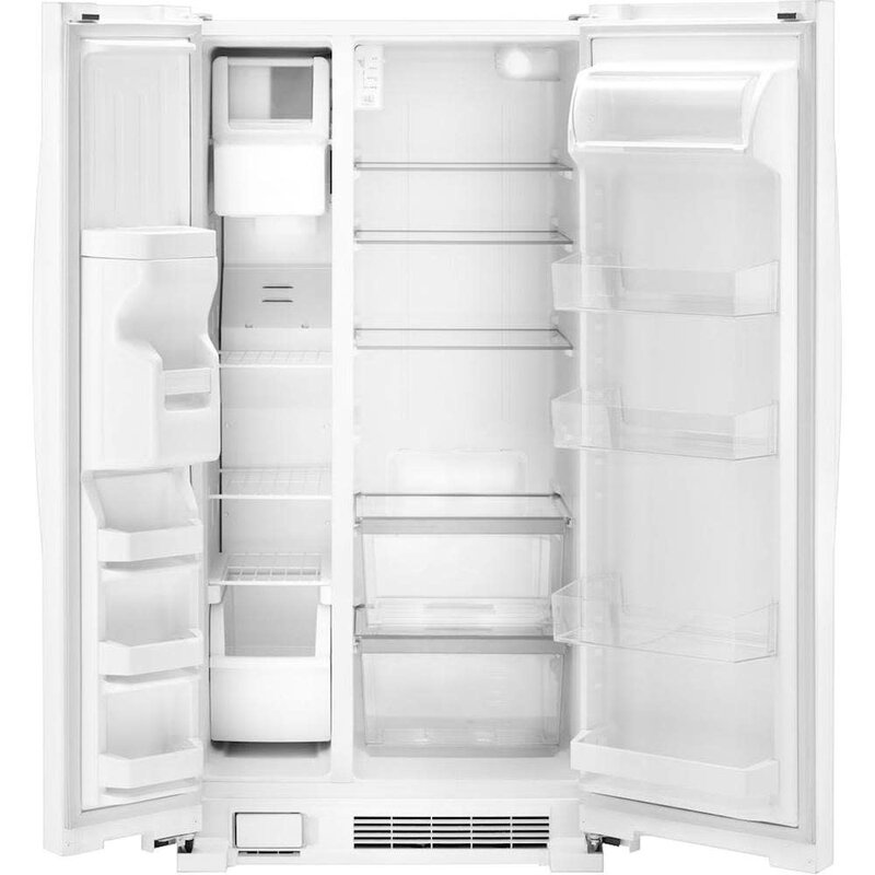 Whirlpool *Whirlpool WRS315SDHW 24.6-cu ft Side-By-Side Refrigerator with Ice and Water Dispenser - WHITE