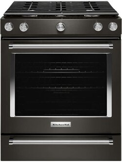 Kitchenaid *Kitchenaid KSGG700EBS 5.8 cu. ft. Slide-In Gas Range in PrintShield Black Stainless