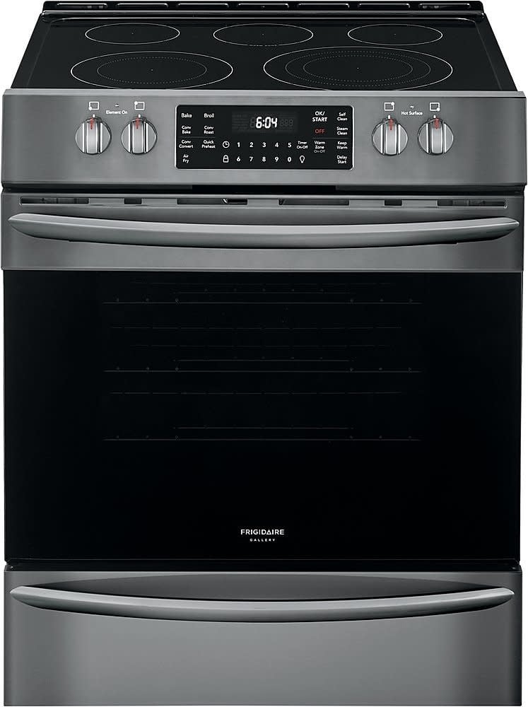 NE63B8611SG, Samsung, 6.3 cu. ft. Smart Rapid Heat Induction Slide-in  Range with Air Fry & Convection+ in Black Stainless Steel