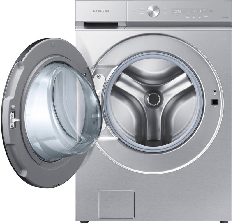 Samsung *Samsung WF53BB8700AT  Bespoke 5.3 cu. ft. Ultra Capacity Front Load Washer with Super Speed Wash and AI Smart Dial - Silver Steel