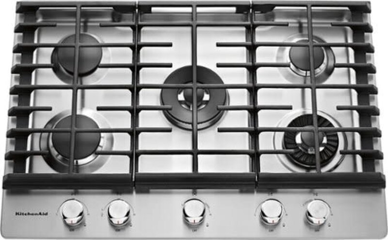 Kitchenaid *Kitchenaid KCGS950ESS  30 in. Gas Cooktop in Stainless Steel with 5 Burners Including Professional Dual Tier, Torch and Simmer Burners