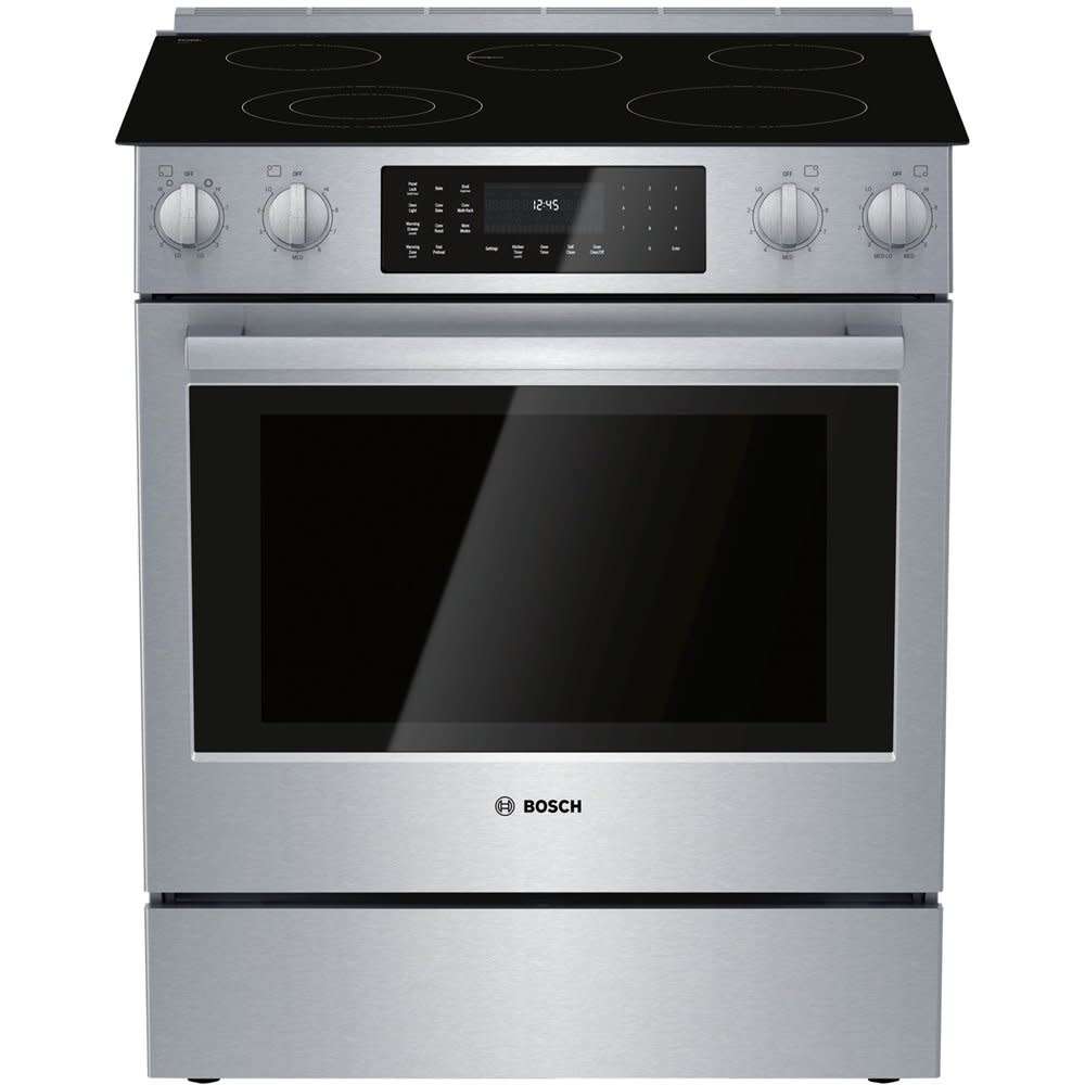 Bosch *Bosch HEI8056U 800 Series 30-in Smooth Surface 5 Elements 4.6-cu ft Self-Cleaning Convection Oven Slide-in Electric Range (Stainless Steel)