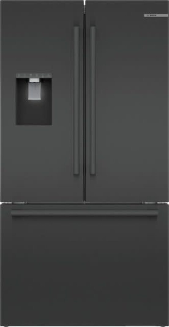 Bosch *B36FD50SNB  500 Series 26 cu ft 3-Door French Door Refrigerator in Black Stainless Steel with Ice and Water, Freezer, Standard Depth
