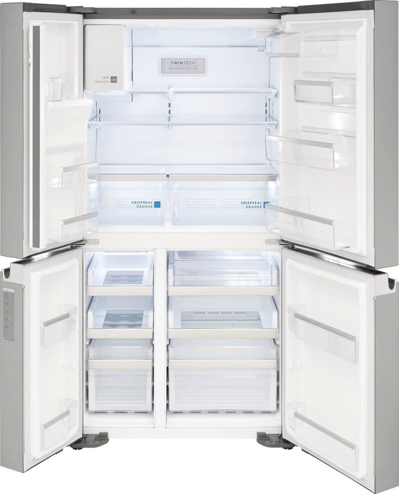 Frigidaire *GRQC2255BF  -Gallery 36 in. 22 cu. ft. Counter-Depth 4-Door Refrigerator in Smudge-Proof Stainless Steel, ENERGY STAR