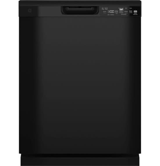 GE *GDF550PGRBB  24 in. Black Front Control Built-In Tall Tub Dishwasher with Dry Boost, Steam Cleaning, and 52 dBA
