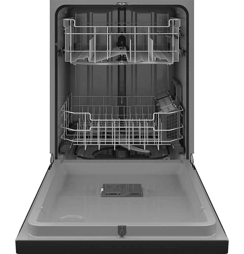 GE *GDF550PGRBB  24 in. Black Front Control Built-In Tall Tub Dishwasher with Dry Boost, Steam Cleaning, and 52 dBA
