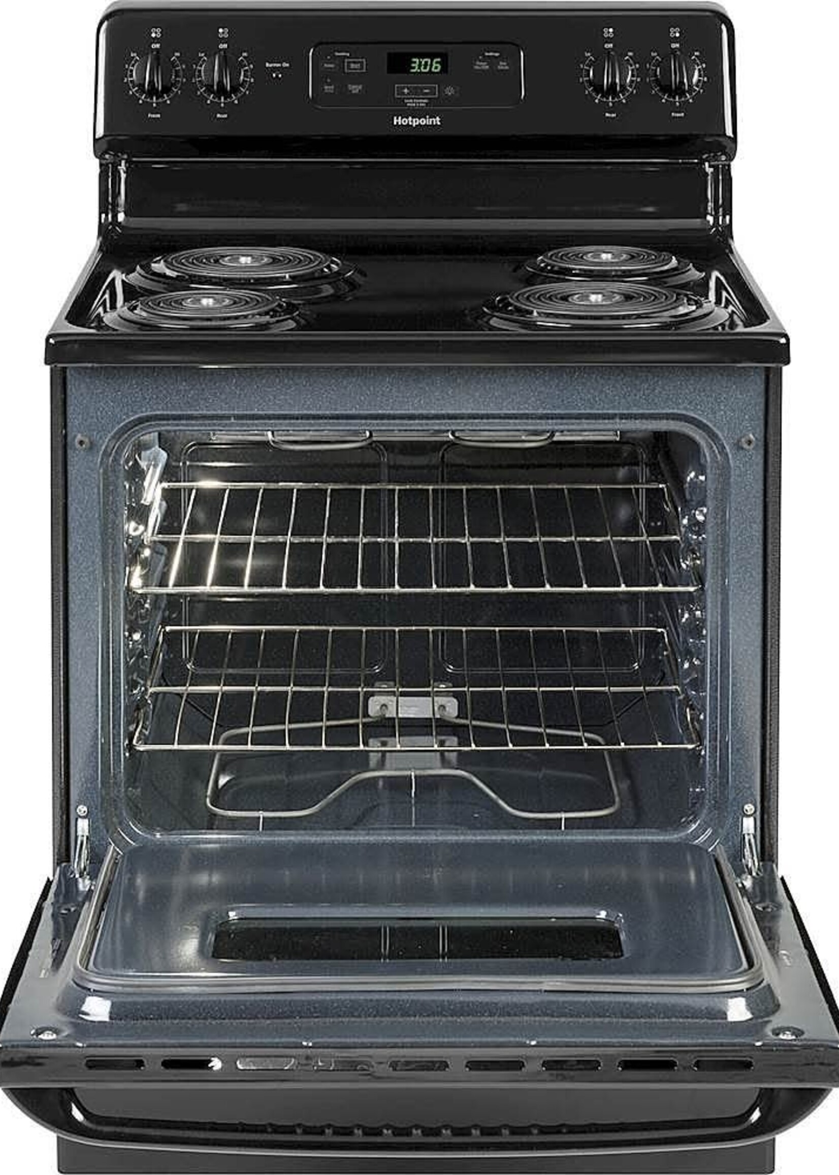 Hotpoint **Hotpoint RBS360DMBB  Hotpoint 30-in 4 Elements 5-cu ft Freestanding Electric Range (Black)