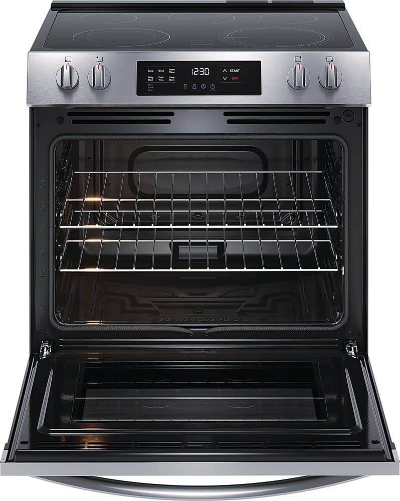 Frigidaire *FCFE3062AS   30 in. 5-Element Slide-In Front Control Electric Range with Steam Clean in Stainless Steel