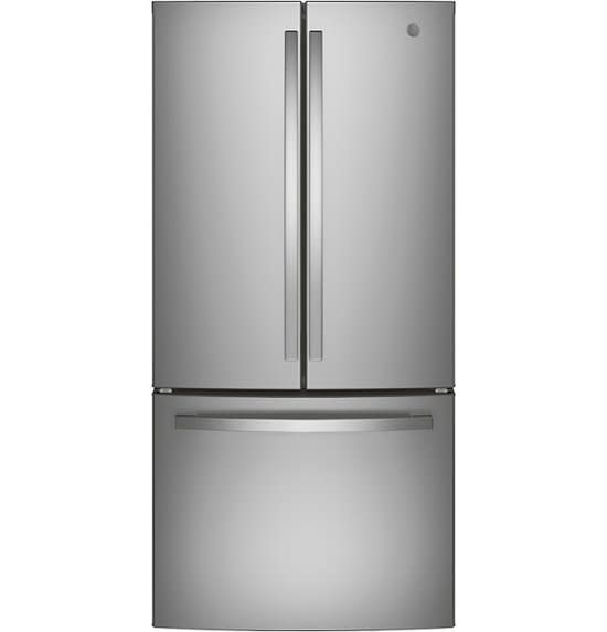 GE *GWE19JYLFS 18.6 Cu. Ft. French Door Counter-Depth Refrigerator - Stainless steel