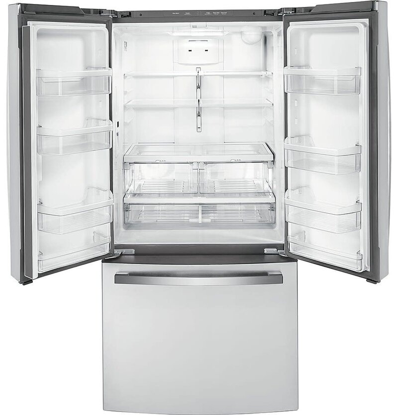 GE *GWE19JYLFS 18.6 Cu. Ft. French Door Counter-Depth Refrigerator - Stainless steel