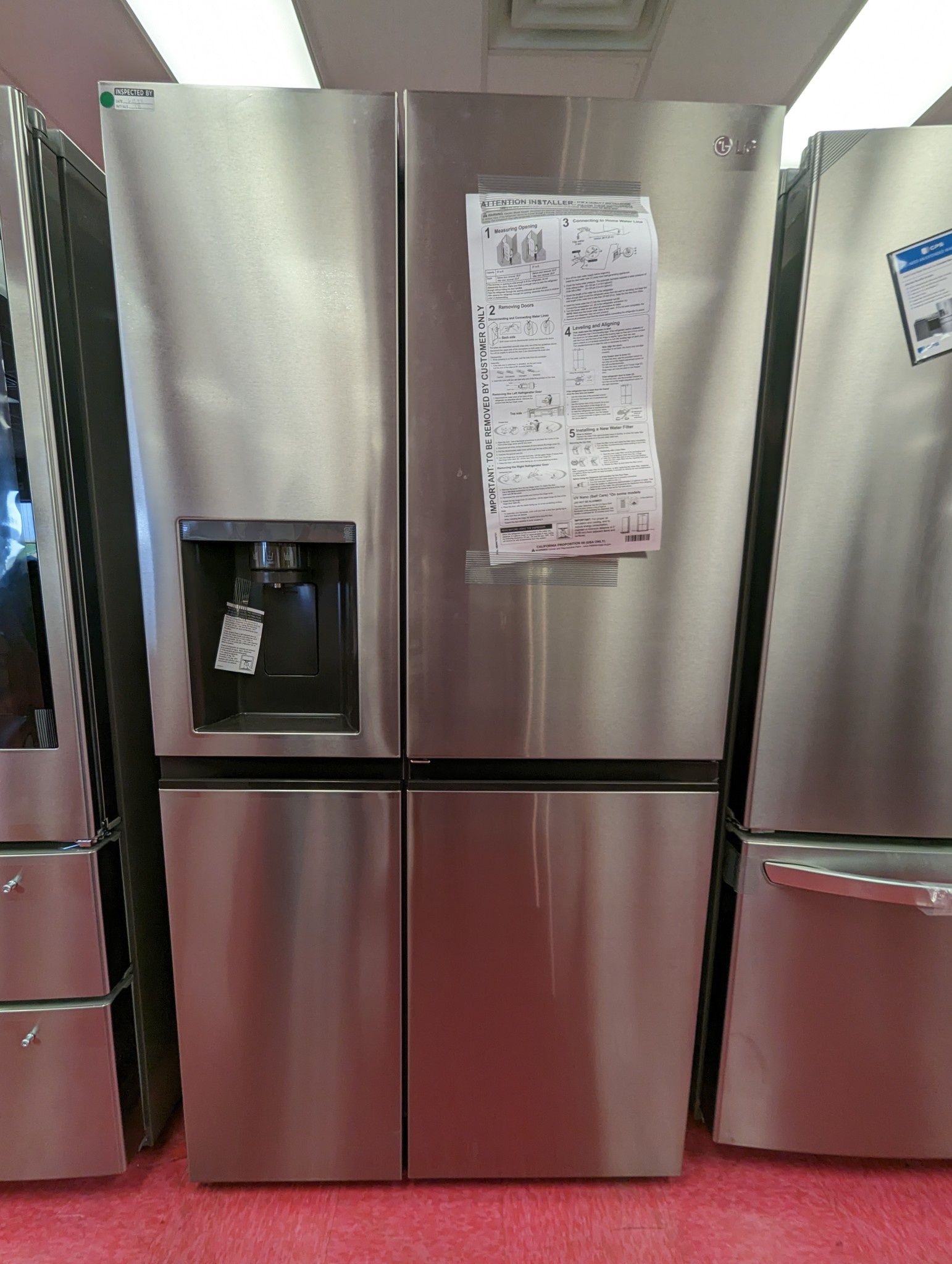 LG *LG LLSDS2706S Door in Door 27.12-cu ft Side-by-Side Refrigerator with Ice Maker (Printproof Stainless Steel)