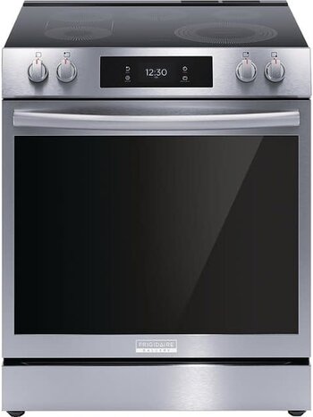 Frigidaire GCFE3060BF Frigidaire Gallery 30-in Glass Top 5 burners 6.2-cu ft Air Fry Convection Oven Slide-In Electric Range ( Fingerprint Resistant Stainless Steel )