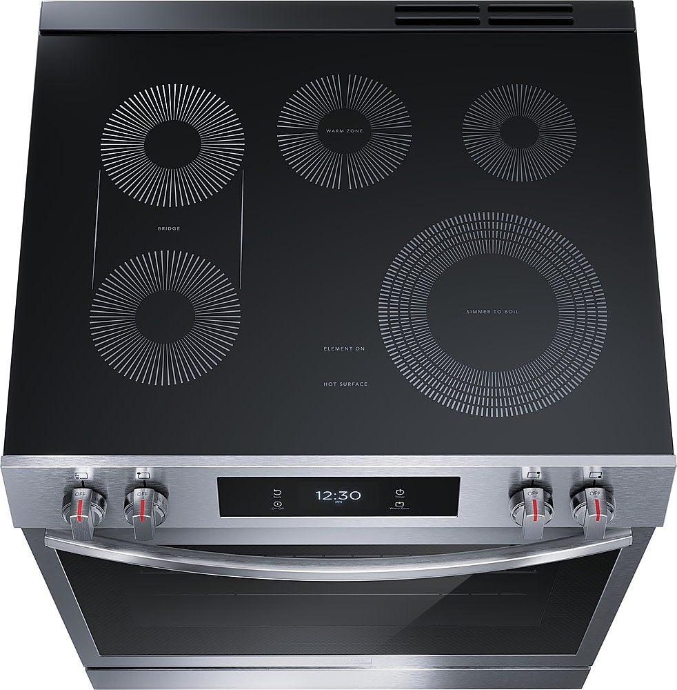 Frigidaire *GCFE3060BF  Gallery 30-in Smooth Surface 5 Elements 6.2-cu ft Self-Cleaning Air Fry Convection Oven Slide-in Electric Range (Fingerprint Resistant Stainless Steel)