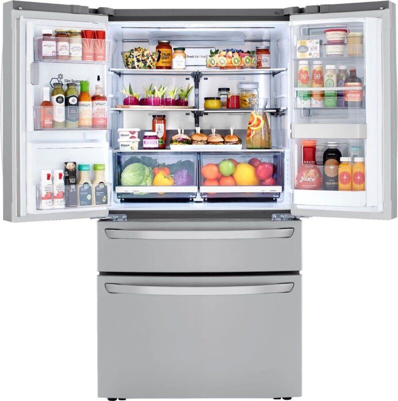 LG *LG LRMDC2306S 22.5 Cu. Ft. 4-Door French Door Counter-Depth Refrigerator with Door-in-Door and Craft Ice - Stainless Steel