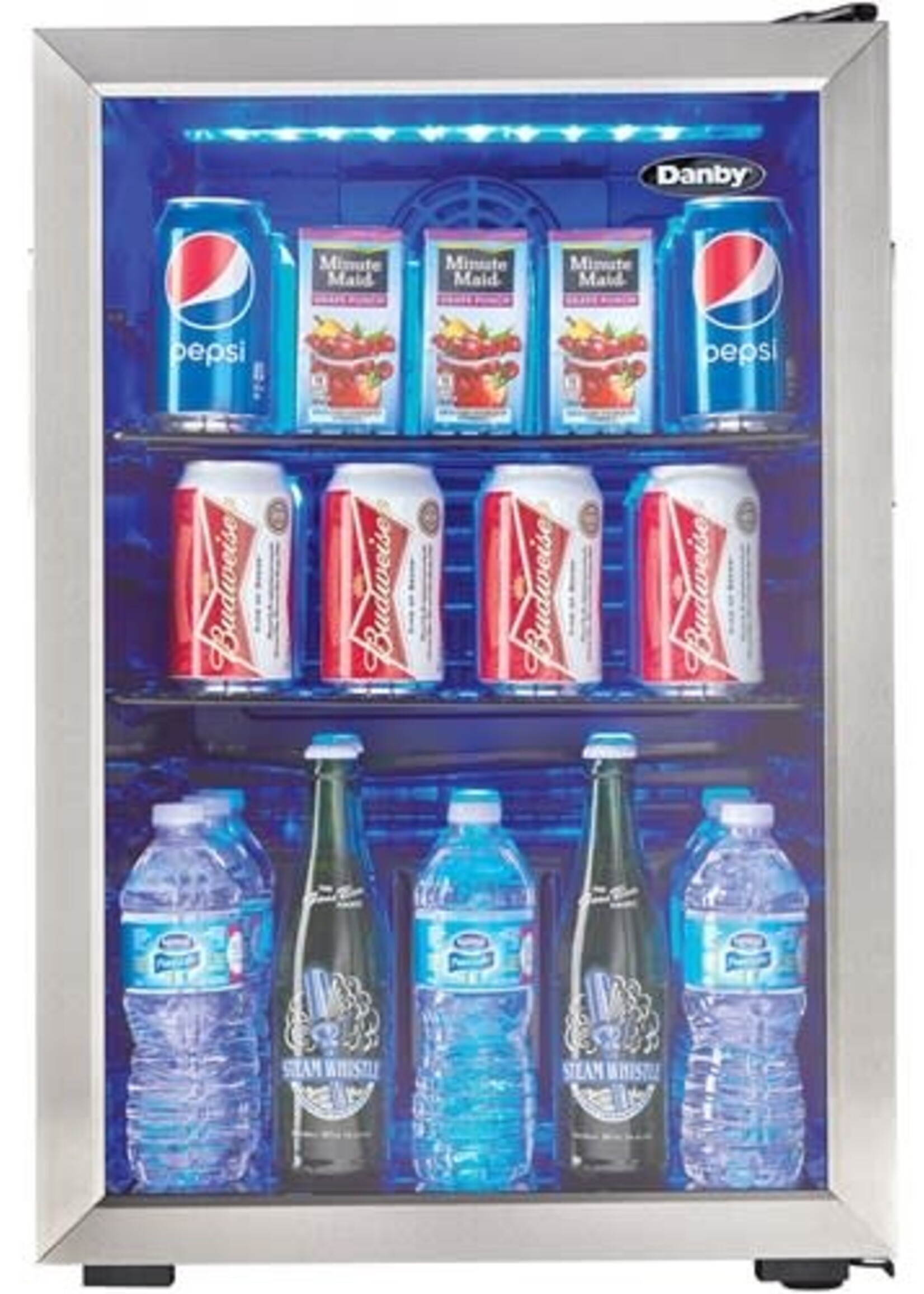 Danby **Danby  DBC026A1BSSDB  2.6 CuFt. Beverage Center, Tempered Glass Door, Free Standing Application - Black/Stainless