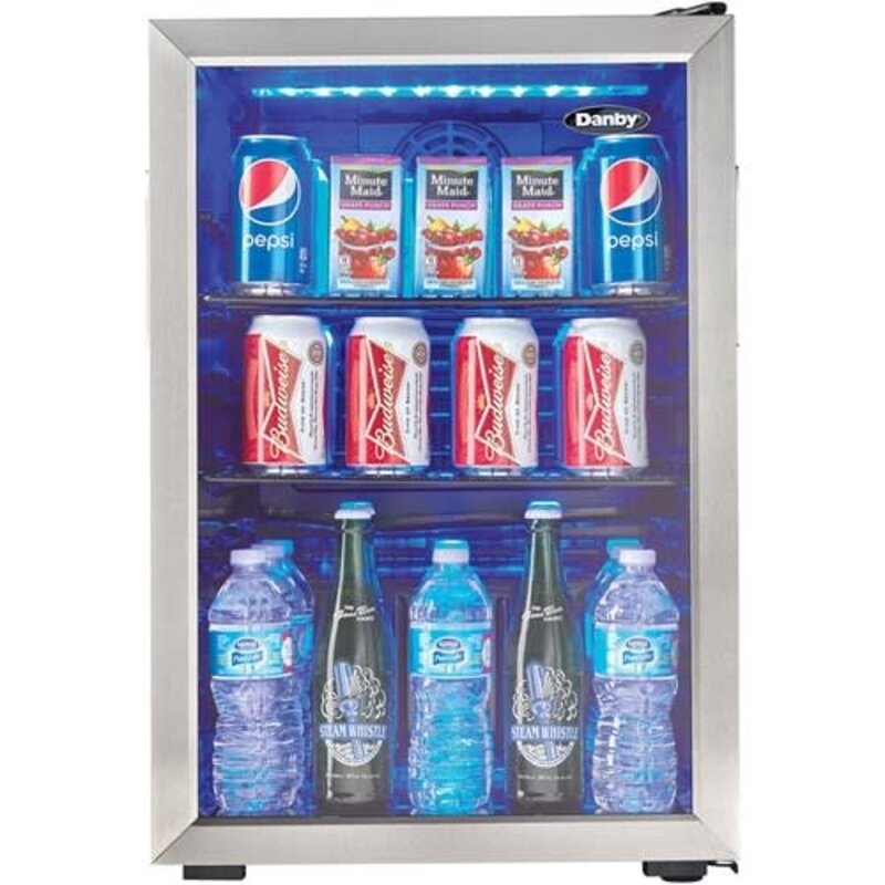 Danby **Danby  DBC026A1BSSDB  2.6 CuFt. Beverage Center, Tempered Glass Door, Free Standing Application - Black/Stainless