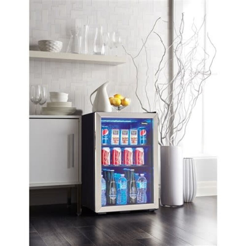 Danby **Danby  DBC026A1BSSDB  2.6 CuFt. Beverage Center, Tempered Glass Door, Free Standing Application - Black/Stainless