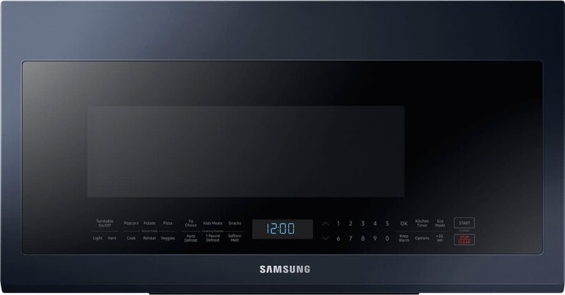 Samsung *Samsung ME21A706BQN  Bespoke 2.1-cu ft 1000-Watt Over-the-Range Microwave with Sensor Cooking (Fingerprint Resistant Navy Steel)