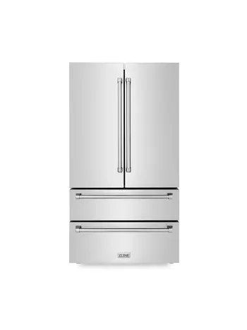ZLINE *RFM-36  22.5-cu ft 4-Door Counter-depth French Door Refrigerator with Ice Maker (Fingerprint Resistant Stainless Steel) ENERGY STAR