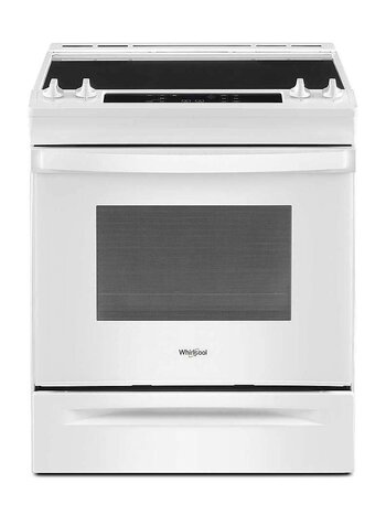 Whirlpool *WEE515SALW  30-in Smooth Surface 4 Elements, 34 INCH HEIGHT 4.8-cu ft Self-Cleaning Slide-in Electric Range (White)