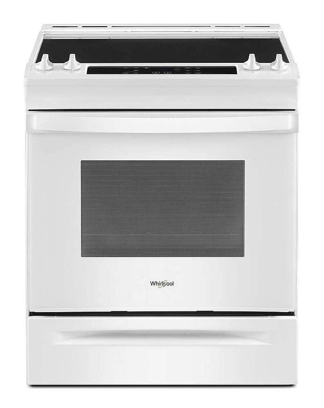 Whirlpool *Whirlpool WEE515SALW  30-in Smooth Surface 4 Elements, 34 INCH HEIGHT 4.8-cu ft Self-Cleaning Slide-in Electric Range (White)