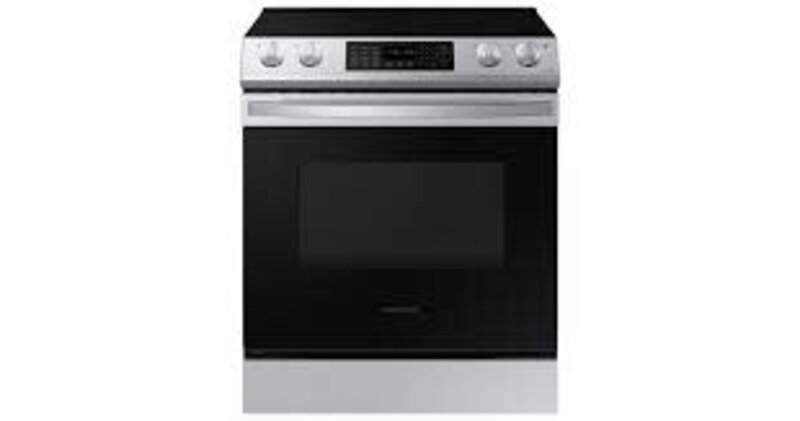 Samsung *Samsung NE63BG8315SS  30-in Smooth Surface 5 Elements 6.3-cu ft Self and Steam Cleaning Air Fry Convection Oven Slide-in Smart Electric Range (Fingerprint Resistant Stainless Steel)