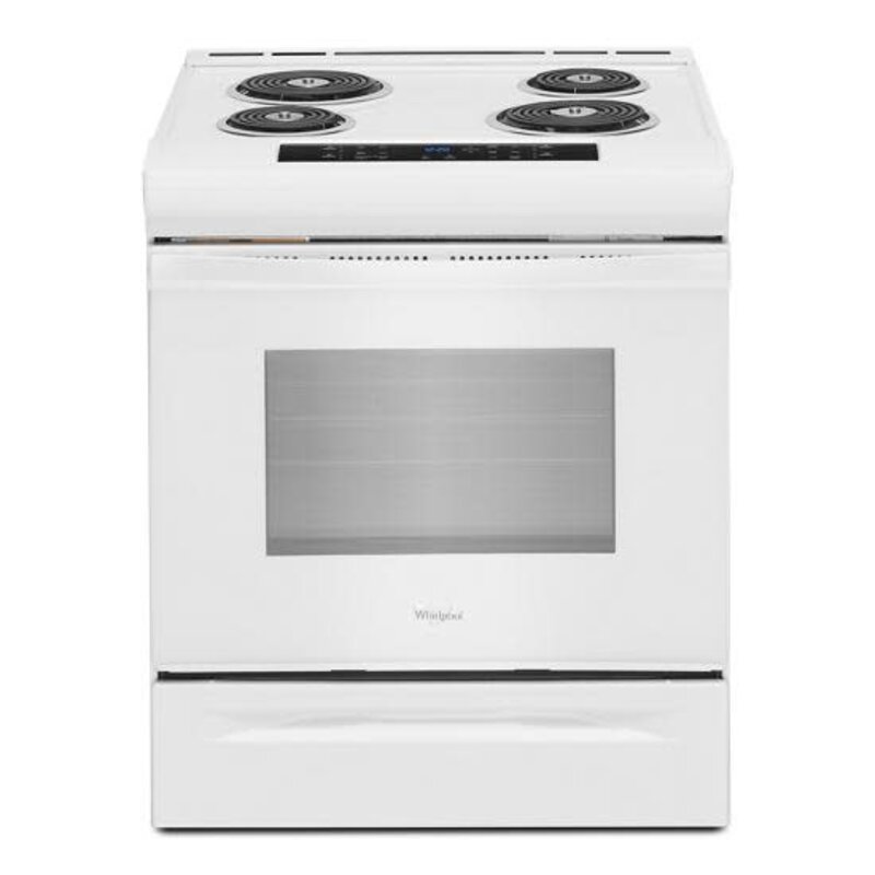Whirlpool **Whirlpool WEC310S0FW  4.8-cu ft Slide-In Front Control Coil Electric Range with FROZEN BAKE Technology - White