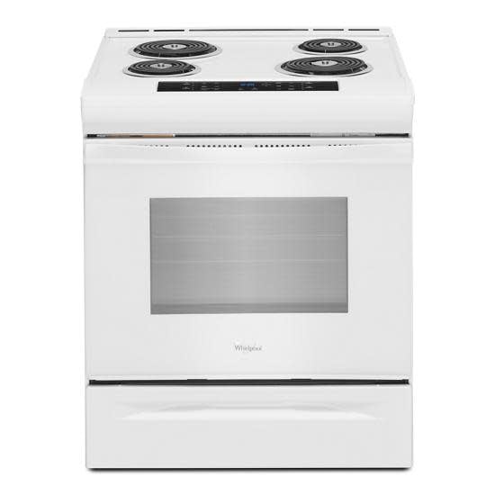 Whirlpool **Whirlpool WEC310S0FW  4.8-cu ft Slide-In Front Control Coil Electric Range with FROZEN BAKE Technology - White