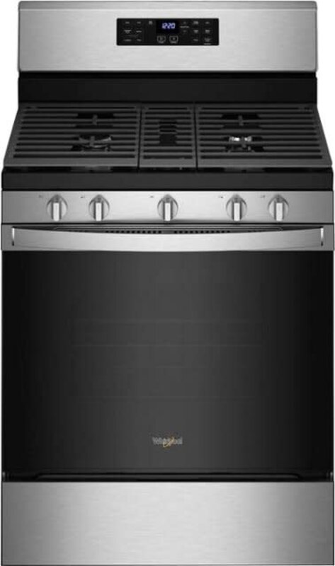 Whirlpool *Whirlpool WFG535S0LZ 30-in 5 Burners 5-cu ft Self-cleaning Air Fry Convection Oven Freestanding Natural Gas Range (Fingerprint Resistant Stainless Steel)