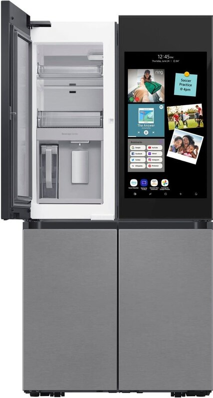 Samsung *Samsung RF23CB9900QK BESPOKE 22.5 cu. ft. 4-Door Flex Counter Depth Smart Refrigerator with Family Hub+ - Charcoal Glass Top