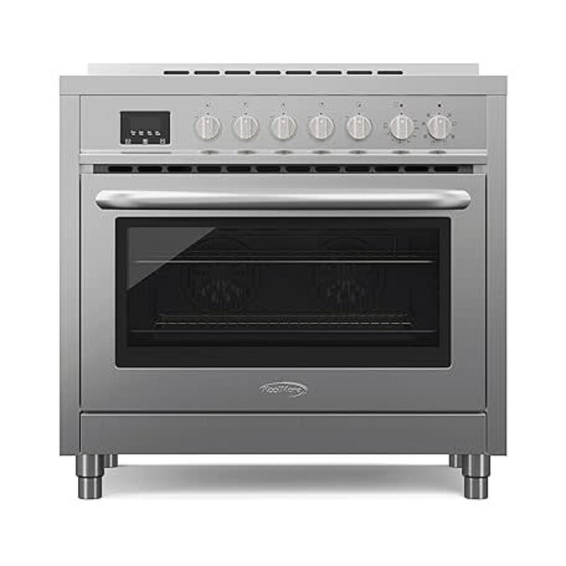 Kool More *KoolMore KM-FR36EE-SS  36 in. 5 Elements, Freestanding Electric Range with Convection Oven in. Stainless Steel with Legs, 4.3 cu. ft.